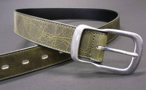 キップスキン　カーキ　ベルト